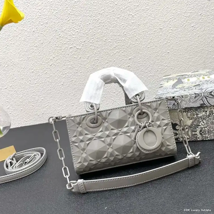 Motif Diamond Calfskin Cannage Lady Ultramatte Grey with D-Joy Bag Micro 0518 Luxury